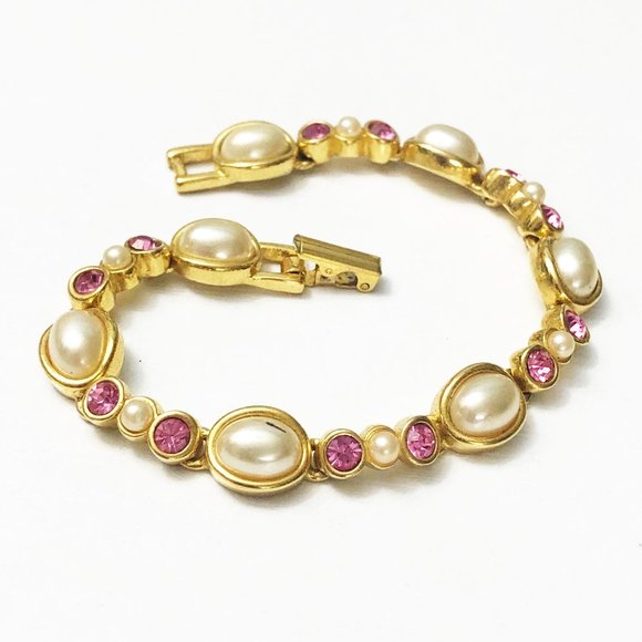 Joan Rivers Jewelry - Joan Rivers Vintage Pearl Pink & Gold Bracelet